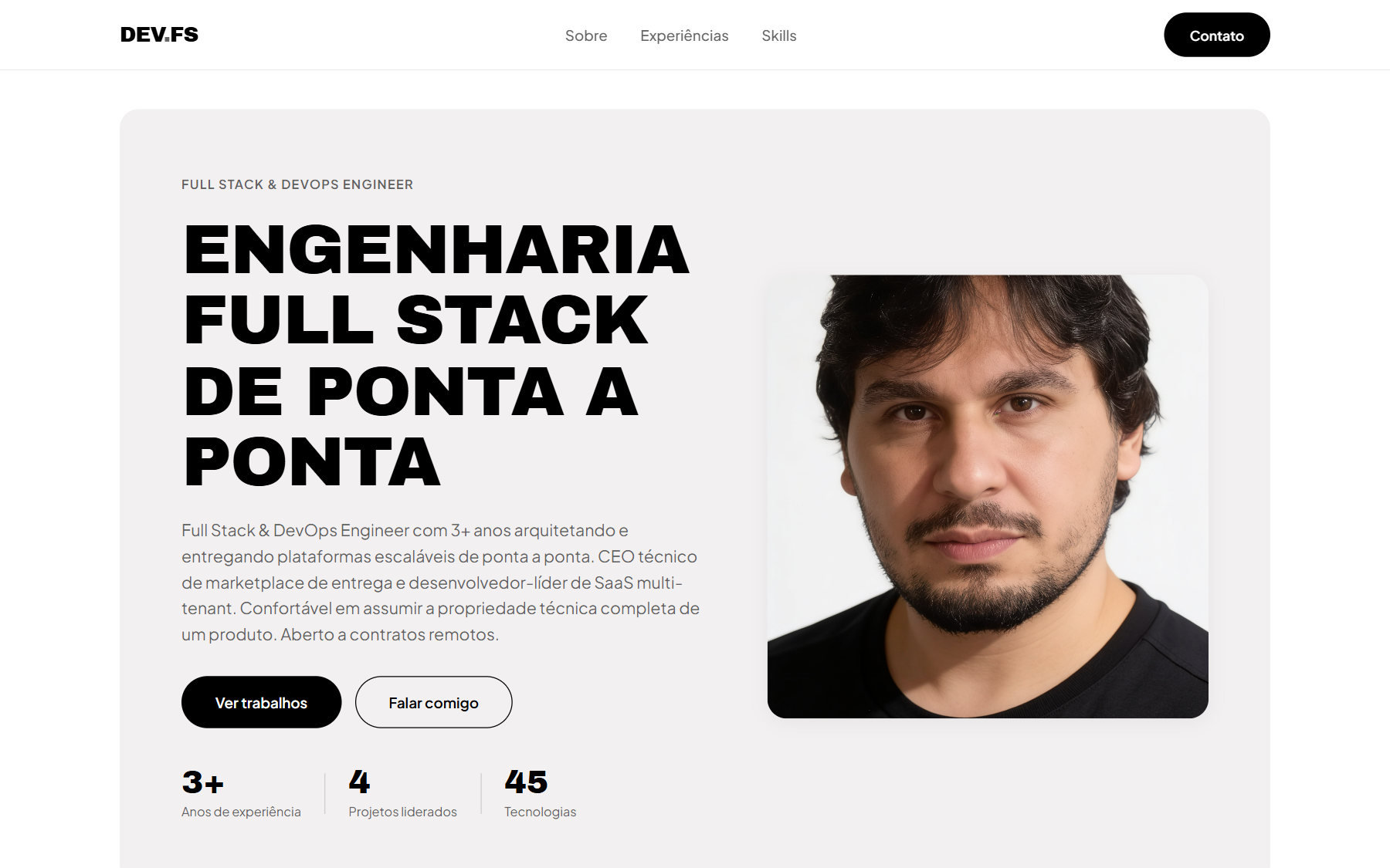 Portfólio gerado — dev full stack